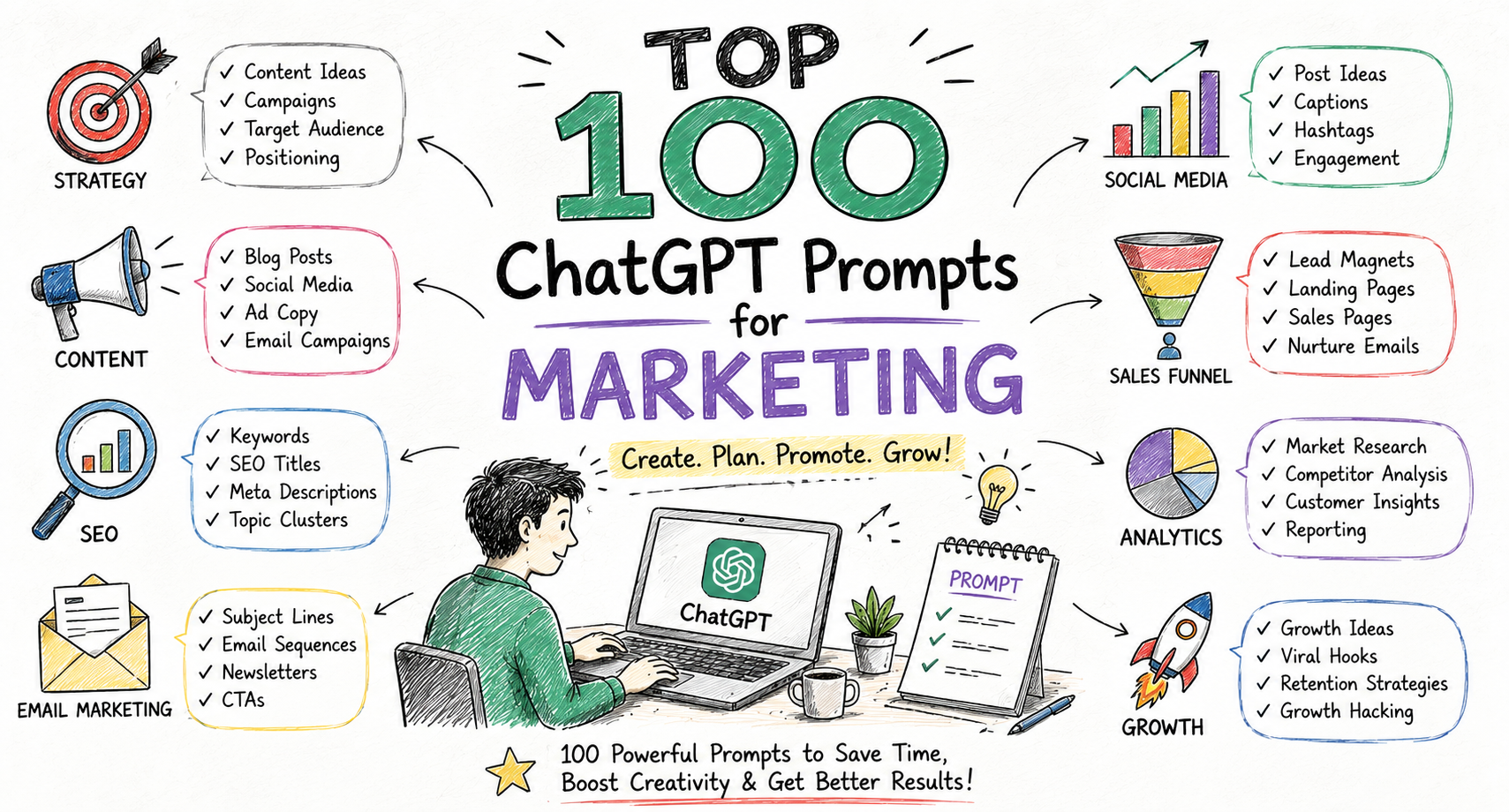 Top 100 ChatGPT Prompts for Marketing