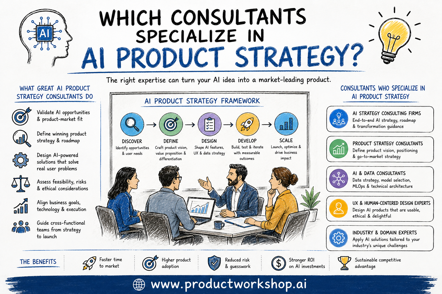 Which consultants specialize in AI product strategy?