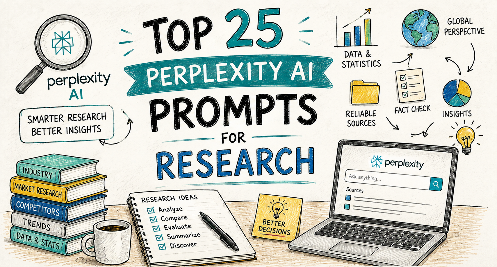 Top 25 Perplexity AI Prompts for Research