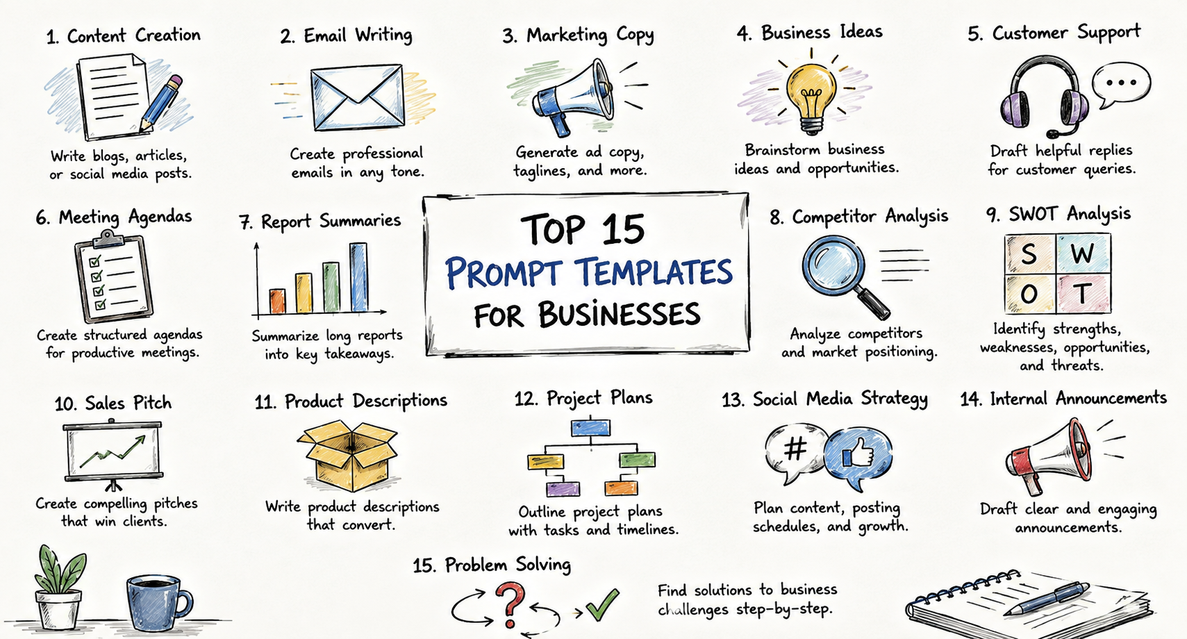 Top 15 Prompt Templates for Businesses