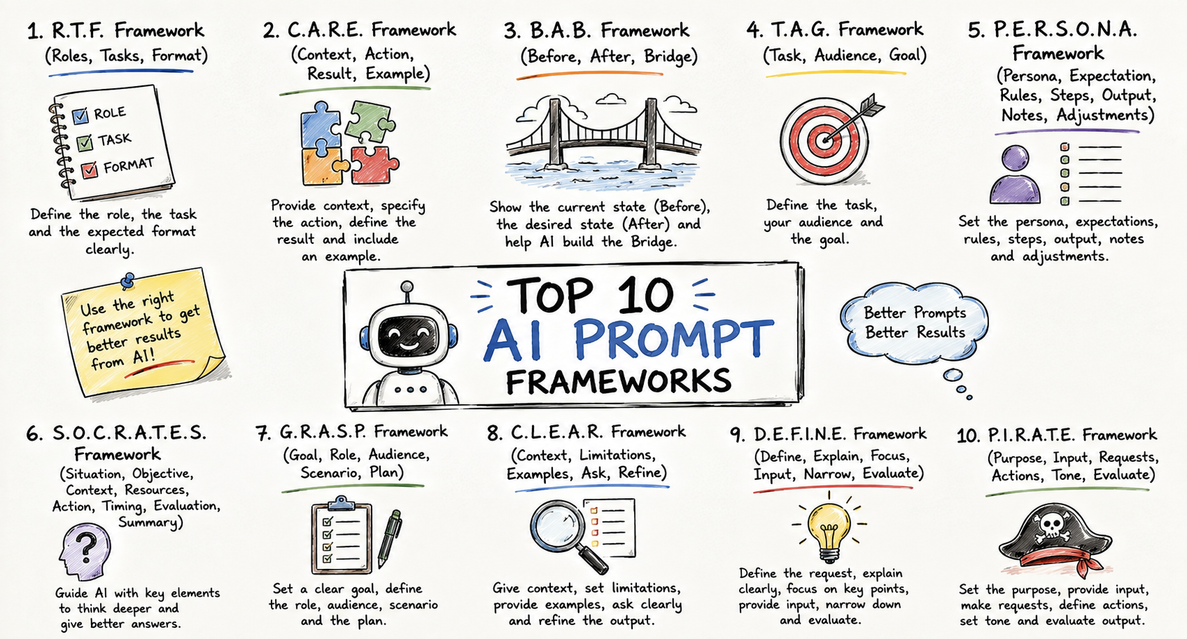 Top 10 AI Prompt Frameworks